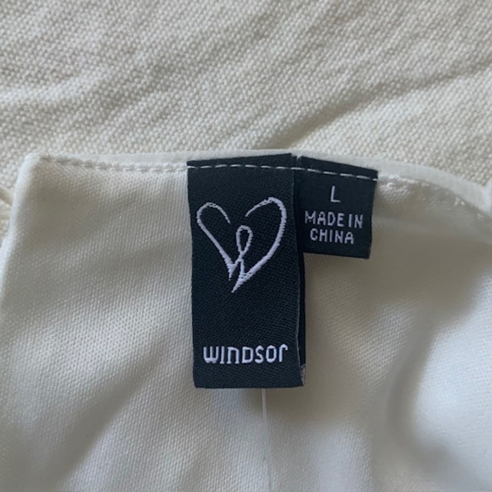 NWT Romantic Coquette Swiss Dot Ivory Ruched V Neck Mini Dress L Bridal Shower L - Picture 10 of 12